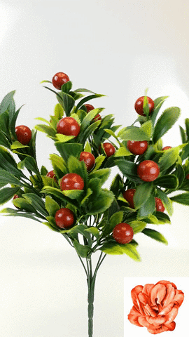Искусственные цветы Букет Ягоды, 30 плодов, красный, 310 мм